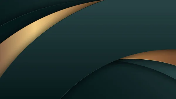 Abstrait Style Luxe Vert Rayures Courbes Chevauchant Les Couches Sur — Image vectorielle