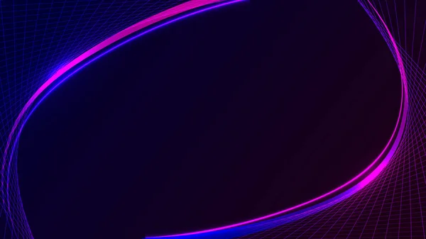 Modèle Technologie Abstraite Lignes Grille Bleu Rose Avec Effet Néon — Image vectorielle