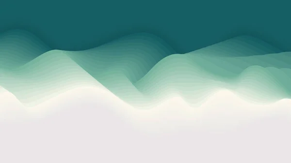 Abstracto Ondas Verdes Papel Arte Capa Fondo Textura Ilustración Vectorial — Vector de stock