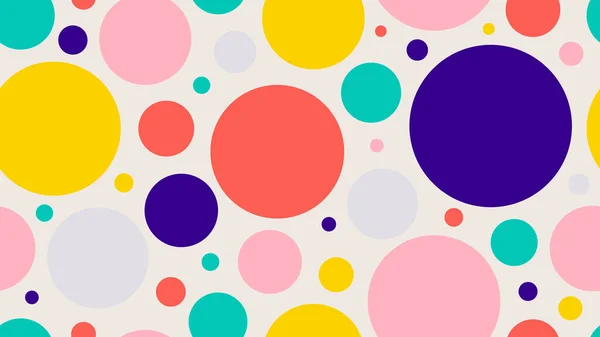 Abstrait Coloré Aléatoire Cercles Motif Sans Couture Sur Fond Blanc — Image vectorielle