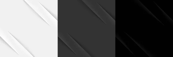 Набор Элегантных Белых Серых Черных Цветов Бумаги Фонового Слоя Современный — стоковый вектор