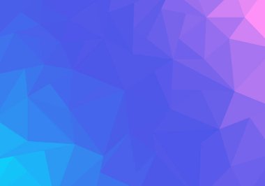 Abstract low polygonal blue and pink gradient mosaic pattern background and texture. Pastel color backdrop. Vector illustration