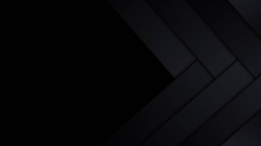 Abstract black stripes diagonal layered arrow on dark background luxury style. Vector illustration