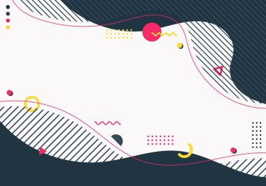 Abstract background fluid or liquid organic forms dynamic waves and geometric elements lines pattern on white background. Vector illustration