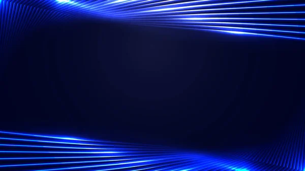アブストラクトテクノロジー未来的なコンセプト青ネオンライトレーザーラインバナー暗い背景に照明効果を持つWebテンプレート ベクターイラスト — ストックベクタ