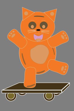 Çizgi filmdeki kedi. Güzel hayvan çizimi.