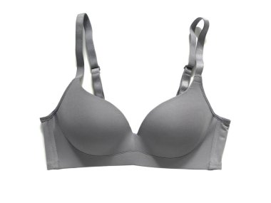 Beyaz arkaplanda izole edilmiş gri sütyen