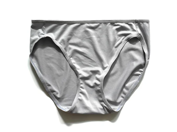 Gray Sexy Women Panties Underwear Isolated White Background — Zdjęcie stockowe