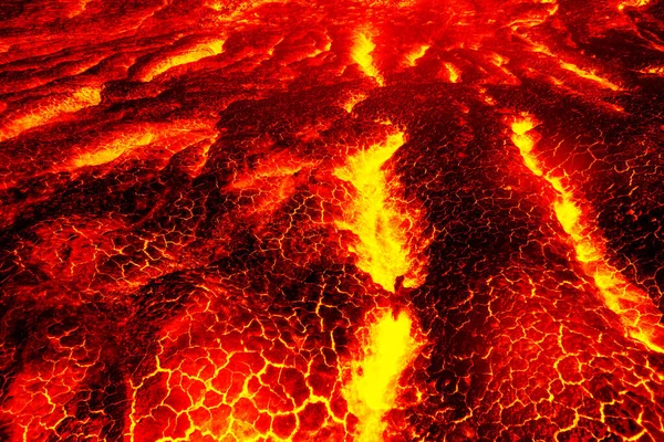 Renderização Calor Vermelho Rachado Textura Solo Após Erupção Vulcão — Fotografia de Stock