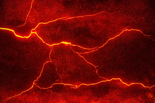 Vykreslování Tepla Červená Popraskané Pozemní Textury Erupci Sopky — Stock fotografie