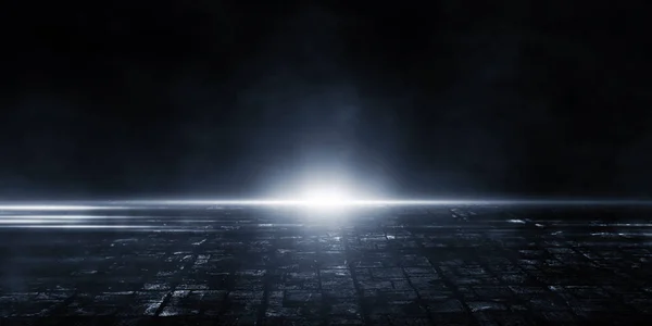 Відтворення Абстрактного Асфальтового Світла Темній Вулиці Диму Чорному Тлі — стокове фото