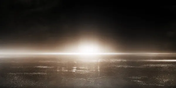 Візуалізація Мокрого Асфальту Неонових Вогнів Темний Фон Сцени Порожньої Вулиці — стокове фото