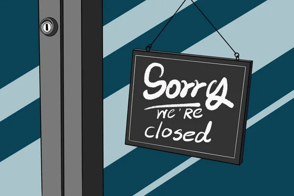 Message Board Sorry Closed Windshield Shop Door — Fotografia de Stock
