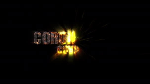 코로나 바이러스 Covid 텍스트 애니메이션 불화상 — 비디오