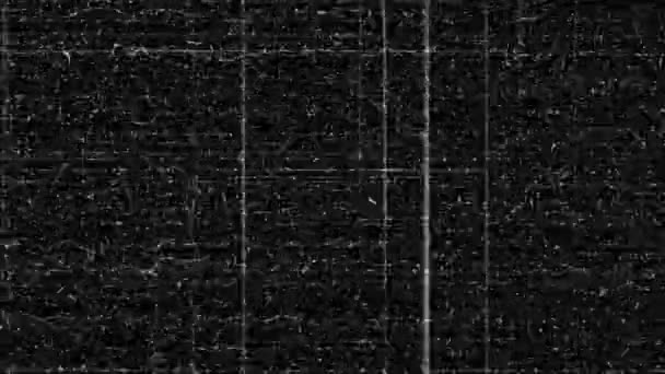 Screen Damage Effects Analog Static Noise Texture Monochrome Black White — Stock Video