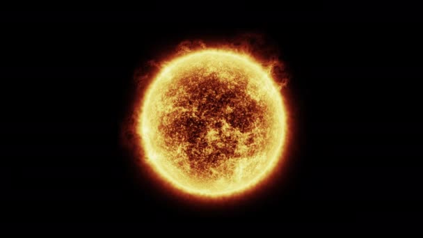 Die Sonnenatmosphäre Isoliert Auf Schwarzem Hintergrund Render — Stockvideo