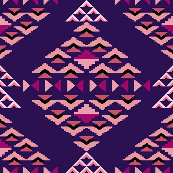 Colorido Impresionante Impresión Geométrica Tribal Boho Mexicana Abstracto Azteca Sin — Vector de stock