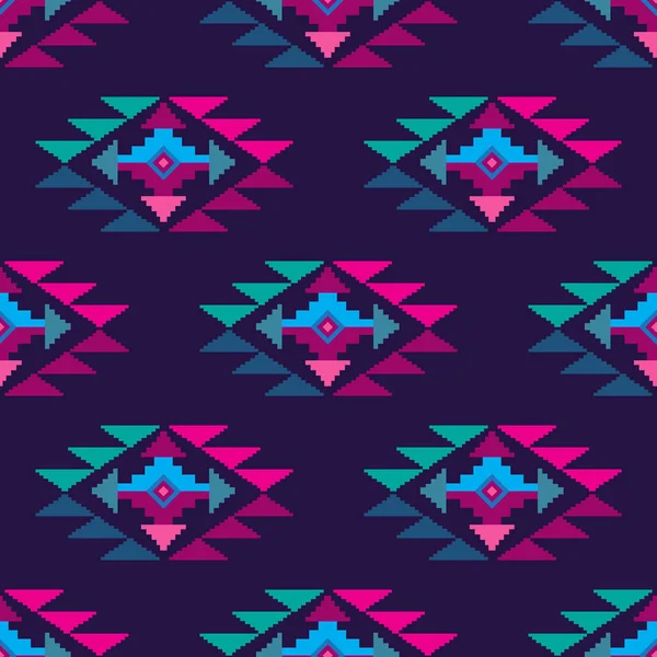 Colorido Impresionante Impresión Geométrica Tribal Boho Mexicana Abstracto Azteca Sin — Vector de stock