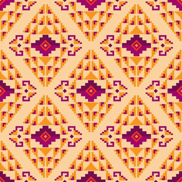 カラフルな素晴らしい部族Bohoメキシコ幾何学的なプリント 抽象シームレスなAztec Mayan Latinoパターン 民族のヒップスターの背景インド語 アジアのテクスチャ ベクトル平図 — ストックベクタ
