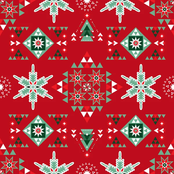 Счастливого Рождества Счастливого Нового Года Бесшовный Узор Праздничный Зимний Скандинавский — стоковый вектор