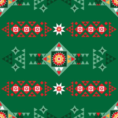 Mutlu Noeller, kusursuz yeni yıl. Tatil, kış, İskandinav arka planında klasik geyik, ağaç, top, kar tanesi, geometrik şekiller. Vektör düz resimleme