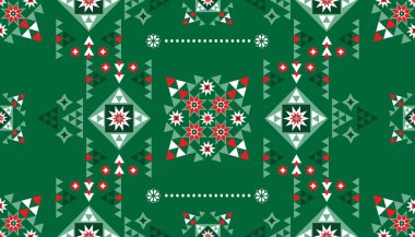 Mutlu Noeller, kusursuz yeni yıl. Tatil, kış, İskandinav arka planında klasik geyik, ağaç, top, kar tanesi, geometrik şekiller. Vektör düz resimleme