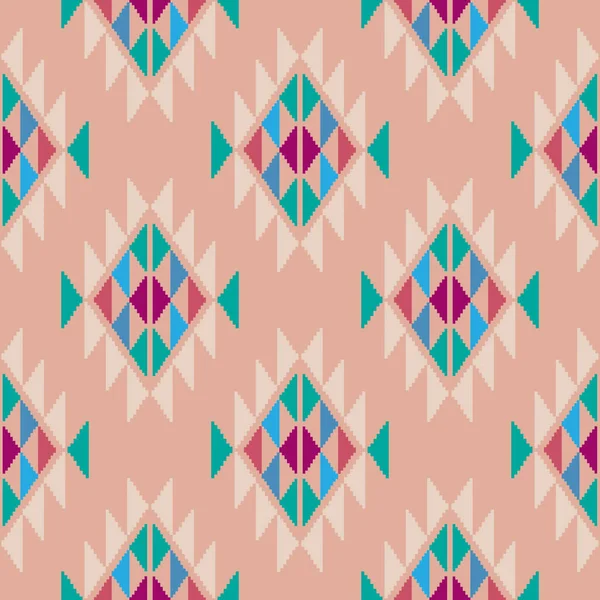 Imprimé Géométrique Boho Tribal Mexicain Génial Coloré Aztèque Abstrait Sans — Image vectorielle