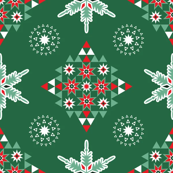 Veselé Vánoce Šťastný Nový Rok Bezproblémový Vzor Jelenem Lese Dovolená — Stockový vektor