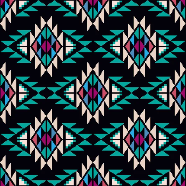 Colorido Impresionante Impresión Geométrica Tribal Boho Mexicana Abstracto Azteca Sin — Archivo Imágenes Vectoriales