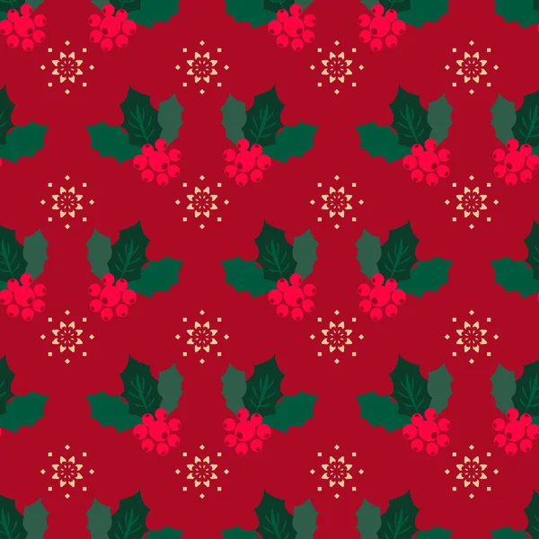 圣诞快乐 寒假花卉艺术背景 圣诞无缝图案与一品红和花 独特的手绘冬季花卉模板纸病媒图解 — 图库矢量图片