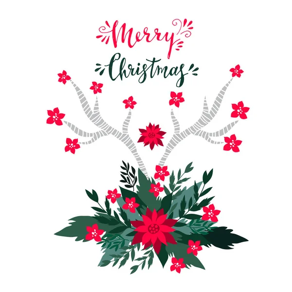 Boldog Karácsonyt Sablon Üdvözlő Kártya Láma Állat Mikulás Kalap Karácsonyi — Stock Vector