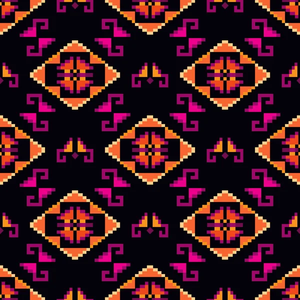 Renkli muhteşem kabile boho Meksika geometrik baskısı. Soyut dikişsiz Aztek, Maya, Latin desenli. Etnik hipster kökenli Hintli, Asya kökenli. Vektör düz resimleme. 