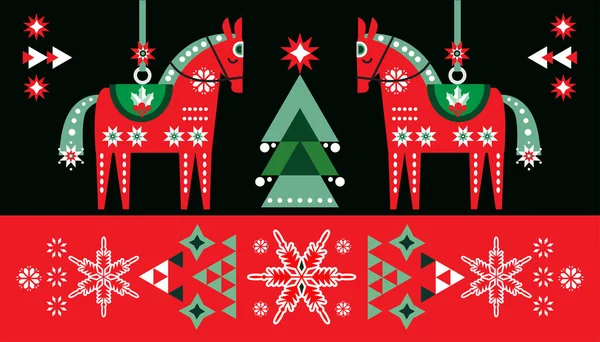 Buon Natale Felice Anno Nuovo Banner Web Festivo Natale Inverno — Vettoriale Stock