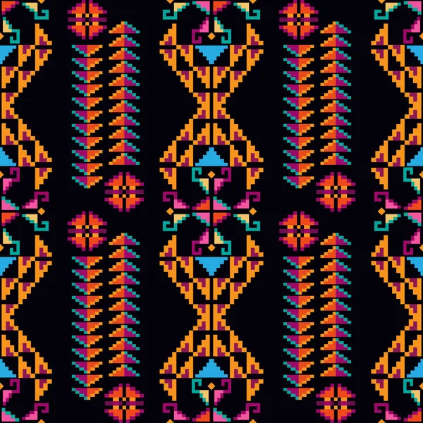 Bunte Fantastische Tribal Boho Mexikanischen Geometrischen Druck Abstraktes Nahtloses Azteken — Stockvektor