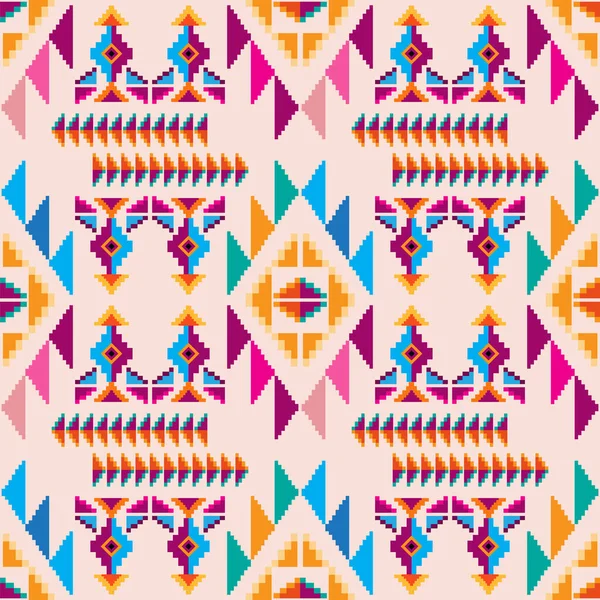 Kleurrijke Geweldige Tribal Boho Mexicaanse Geometrische Print Abstracte Naadloze Aztec — Stockvector