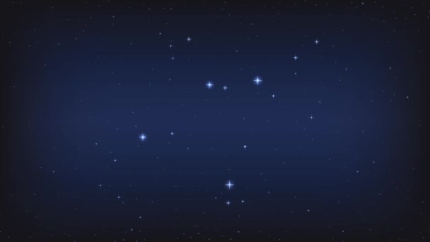 Constelación Perseo Con Línea Galaxia Grupo Estrellas Animación — Vídeo de stock