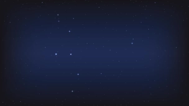 Constelación Cygnus Con Línea Galaxia Grupo Estrellas Animación — Vídeo de stock