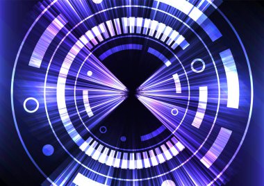 mor mavi soyut çember arkaplan, dijital üst üste bindirme çizgisi, siber teknoloji tasarım şablonu, hız çubuğu konsepti, vektör illüstrasyonu