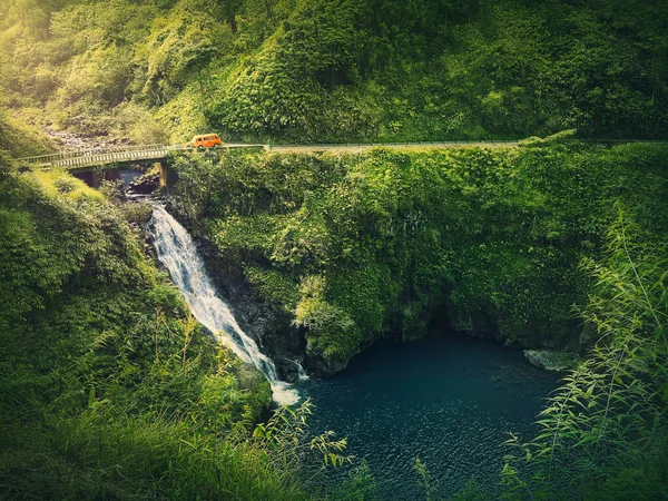 Makapipi Falls Maui Strada Hana Alle Hawaii Bella Cascata Sotto — Foto Stock