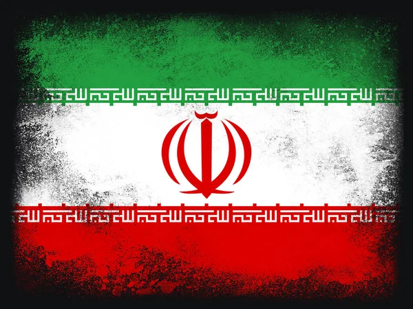 Iran Flag Design Composition Exploding Powder Paint Isolated Black Background — Stockfoto