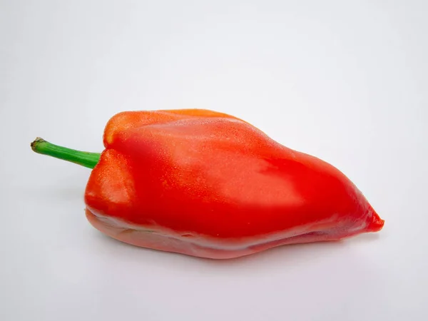 Red Pepper White Background Close Sweet Red Bell Pepper —  Fotos de Stock