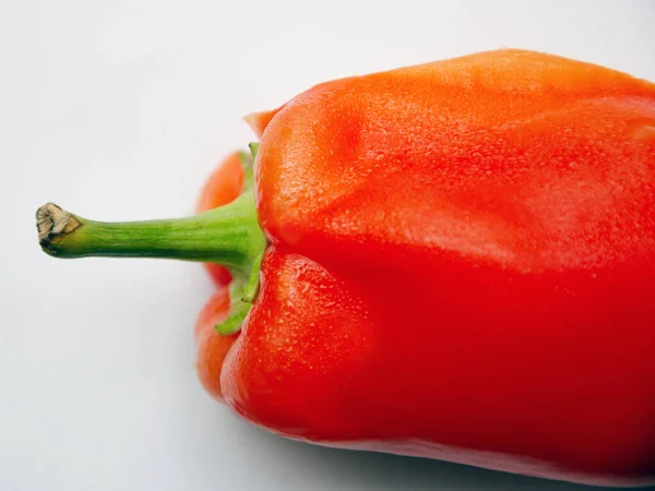 Red Pepper White Background Close Sweet Red Bell Pepper — Stockfoto