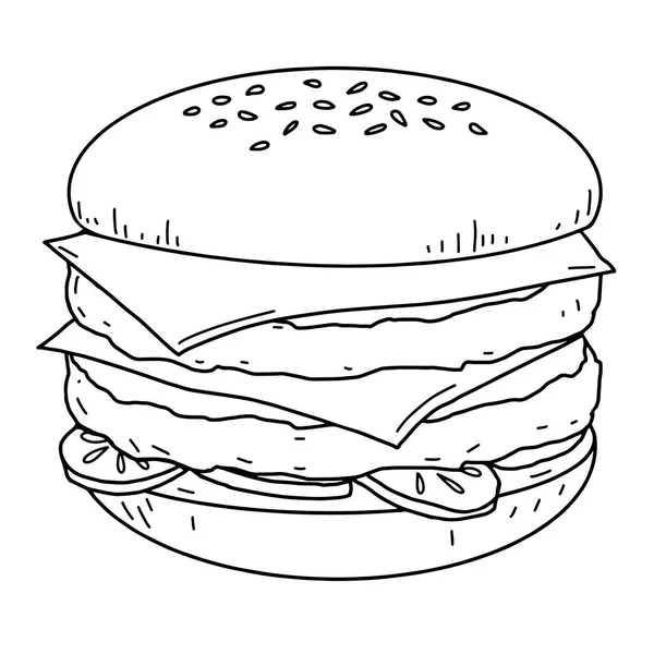 Hamburger delicious burger icon vector graphics — Wektor stockowy