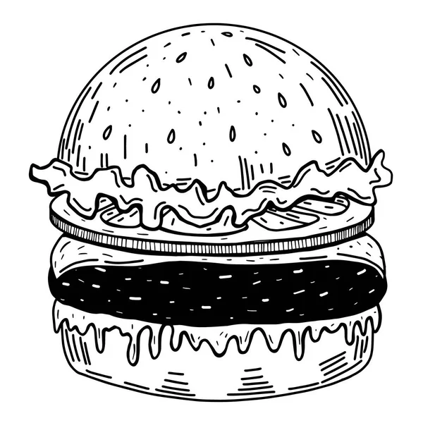 Hamburger delicious burger icon vector graphics — Stockvector