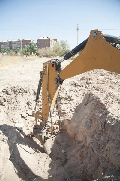 Máquina Perforación Está Perforando Agujeros Sitio Construcción —  Fotos de Stock