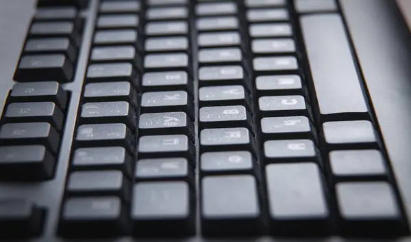 Macro Tiro Teclado Computador Tecnologia — Fotografia de Stock