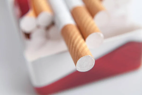 Vista Macro Cigarrillos Paquete — Foto de Stock
