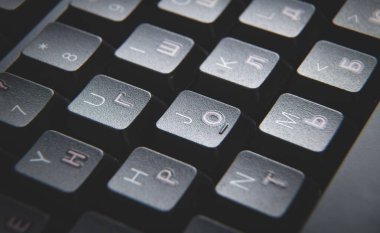 Bilgisayar klavyesinin makro görüntüsü. Teknoloji