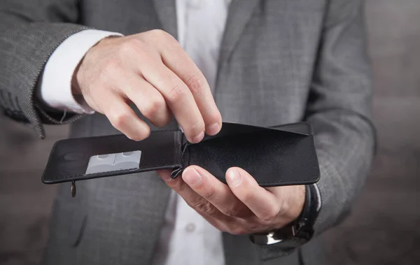Businessman Showing Empty Wallet Bankruptcy — Stock Photo, Image