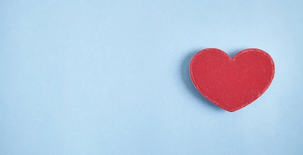 Červené Srdce Modrém Pozadí — Stock fotografie